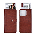 TUNIQ TUNIQ iPhone 16 Pro Book Case hoesje Pasjeshouder voor 3 pasjes - Hanger - Bruin