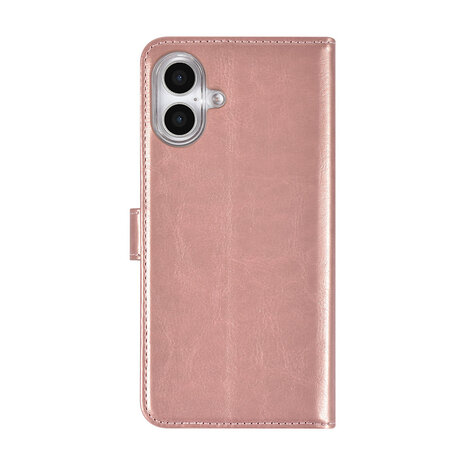 TUNIQ TUNIQ iPhone 16 Plus Book type case - Card holder for 3 cards - Magnetic closure - Rose Gold TUNIQ TUNIQ iPhone 16 Plus Book type case - Card holder for 3 cards - Magnetic closure - Rose Gold
