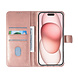 TUNIQ TUNIQ iPhone 16 Plus Book type case - Card holder for 3 cards - Magnetic closure - Rose Gold TUNIQ TUNIQ iPhone 16 Plus Book type case - Card holder for 3 cards - Magnetic closure - Rose Gold
