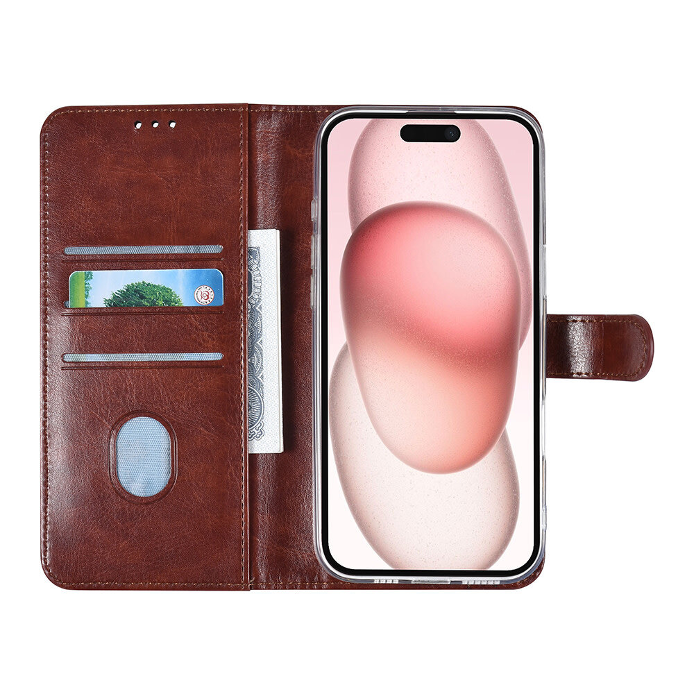 TUNIQ TUNIQ iPhone 16 Plus Book-Case hul - Kartenhalter für 3 Karten - Magnetverschluss - Braun TUNIQ TUNIQ iPhone 16 Plus Book-Case hul - Kartenhalter für 3 Karten - Magnetverschluss - Braun