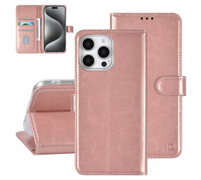 TUNIQ TUNIQ iPhone 16 Pro Max Book Case hoesje Pasjeshouder voor 3 pasjes - Hanger - Rose Gold TUNIQ TUNIQ iPhone 16 Pro Max Book Case hoesje Pasjeshouder voor 3 pasjes - Hanger - Rose Gold