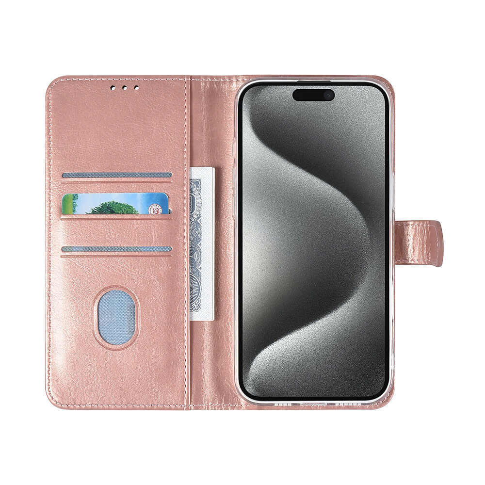TUNIQ TUNIQ iPhone 16 Pro Max Book type housse Porte-cartes pour 3 cartes - Fermeture magnétique - Rose Gold TUNIQ TUNIQ iPhone 16 Pro Max Book type housse Porte-cartes pour 3 cartes - Fermeture magnétique - Rose Gold