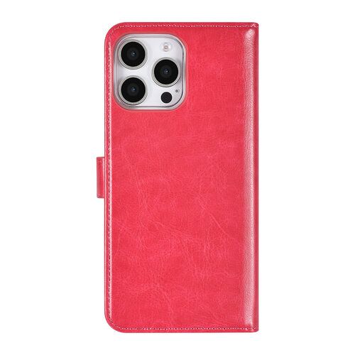 TUNIQ TUNIQ iPhone 16 Pro Max Book-Case hul - Kartenhalter für 3 Karten - Magnetverschluss - Hot Pink