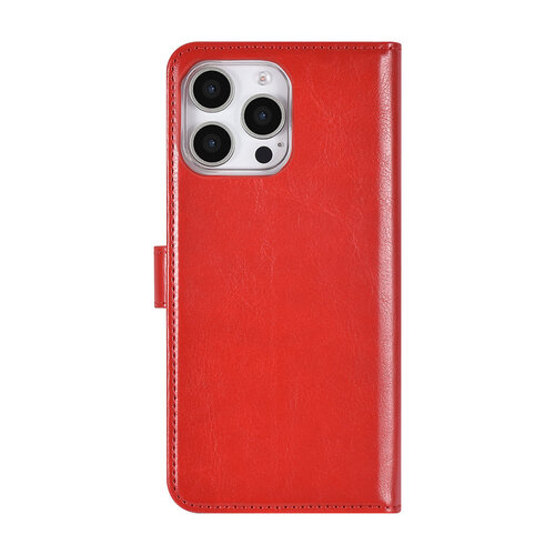 TUNIQ TUNIQ iPhone 16 Pro Max Book-Case hul - Kartenhalter für 3 Karten - Magnetverschluss - Rot