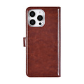 TUNIQ TUNIQ iPhone 16 Pro Max Book Case hoesje Pasjeshouder voor 3 pasjes - Hanger - Bruin