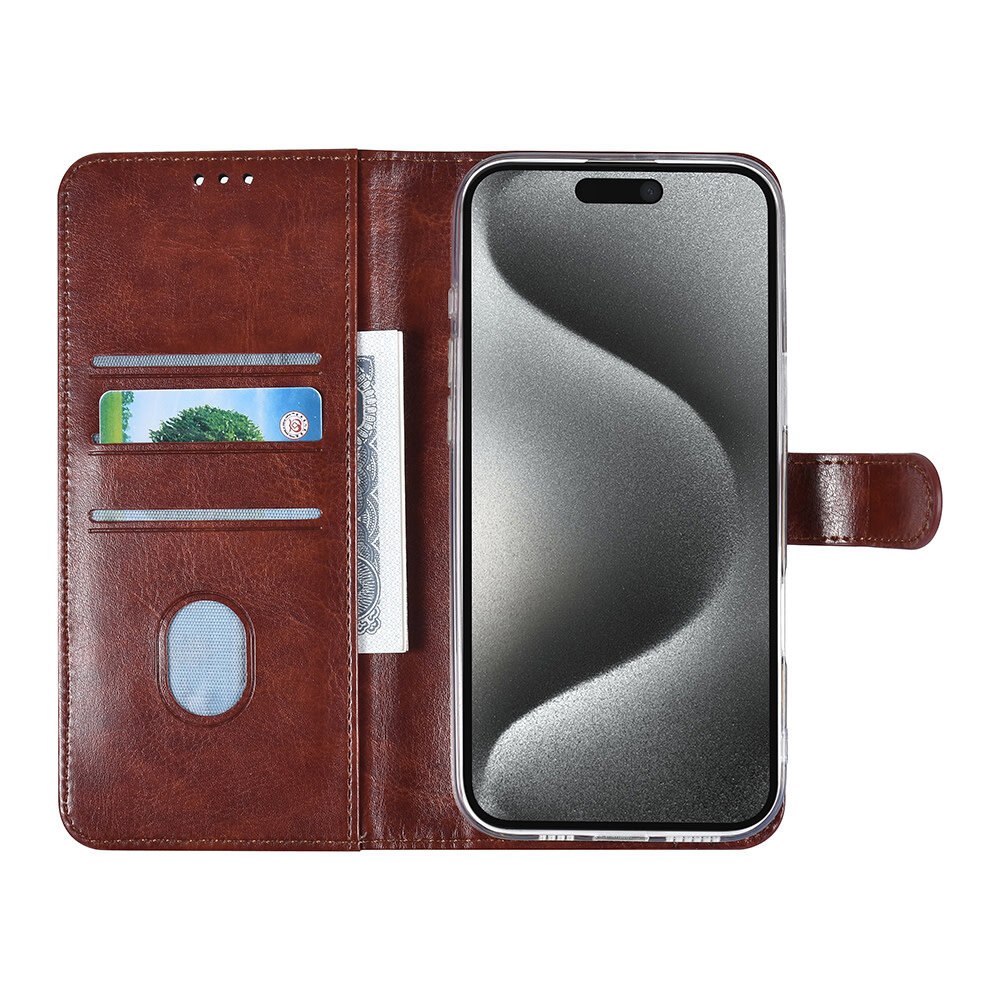 TUNIQ TUNIQ iPhone 16 Pro Max Book Case hoesje Pasjeshouder voor 3 pasjes - Hanger - Bruin TUNIQ TUNIQ iPhone 16 Pro Max Book Case hoesje Pasjeshouder voor 3 pasjes - Hanger - Bruin