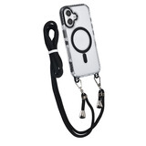 TUNIQ TUNIQ iPhone 16 Backcover hoesje neck cord -TPU+PC - Zwart TUNIQ TUNIQ iPhone 16 Backcover hoesje neck cord -TPU+PC - Zwart