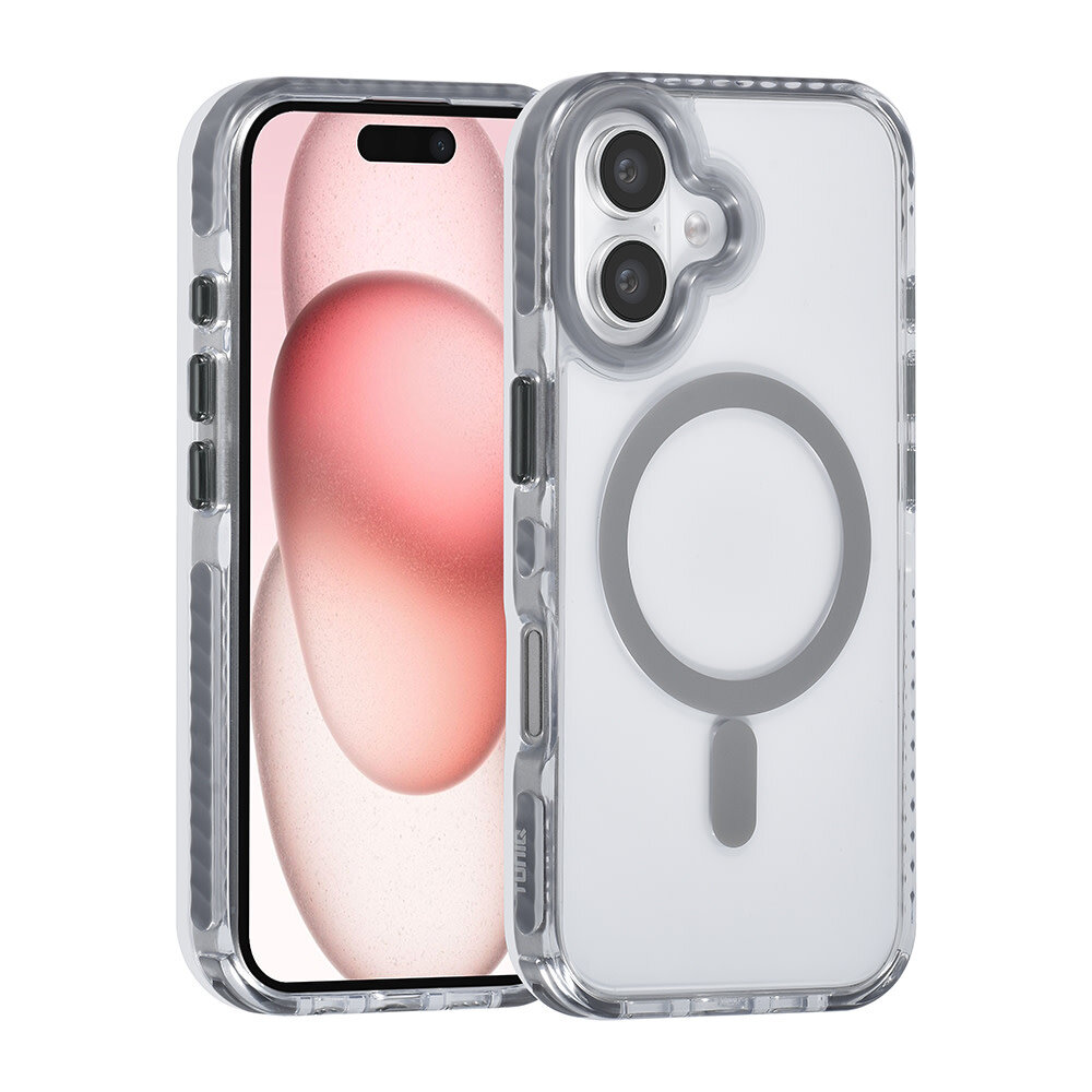 TUNIQ TUNIQ iPhone 16 Backcover hoesje neck cord -TPU+PC - Grijs TUNIQ TUNIQ iPhone 16 Backcover hoesje neck cord -TPU+PC - Grijs