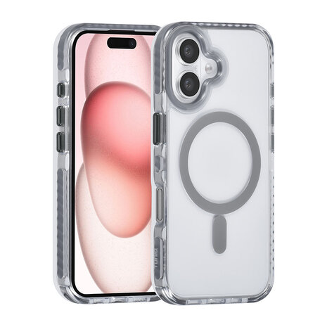 TUNIQ TUNIQ iPhone 16 Backcover hoesje neck cord -TPU+PC - Grijs TUNIQ TUNIQ iPhone 16 Backcover hoesje neck cord -TPU+PC - Grijs