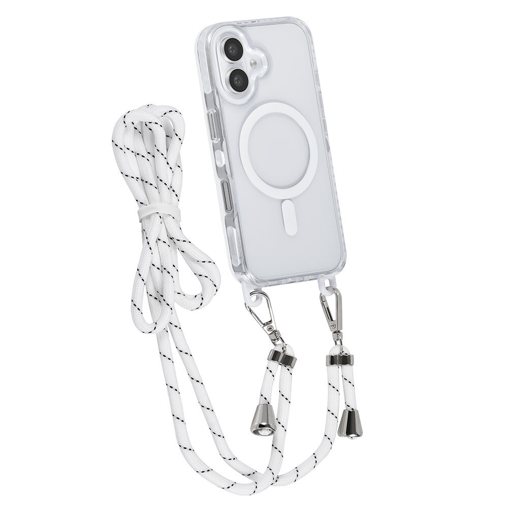 TUNIQ TUNIQ iPhone 16 Back-Cover hul - neck cord -TPU+PC - Weiß TUNIQ TUNIQ iPhone 16 Back-Cover hul - neck cord -TPU+PC - Weiß