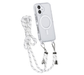 TUNIQ TUNIQ iPhone 16 Back cover coque neck cord -TPU+PC - Blanc TUNIQ TUNIQ iPhone 16 Back cover coque neck cord -TPU+PC - Blanc