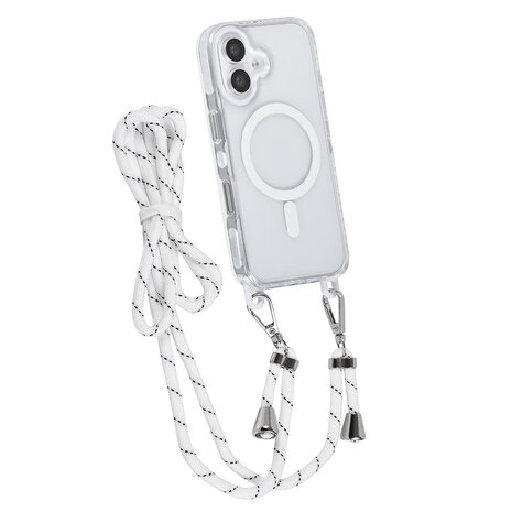 TUNIQ TUNIQ iPhone 16 Back-Cover hul - neck cord -TPU+PC - Weiß TUNIQ TUNIQ iPhone 16 Back-Cover hul - neck cord -TPU+PC - Weiß