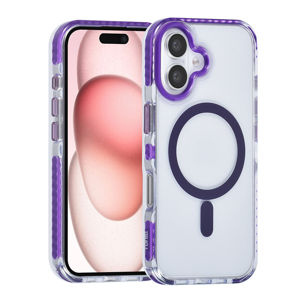 TUNIQ TUNIQ iPhone 16 Backcover hoesje neck cord -TPU+PC - Paars TUNIQ TUNIQ iPhone 16 Backcover hoesje neck cord -TPU+PC - Paars