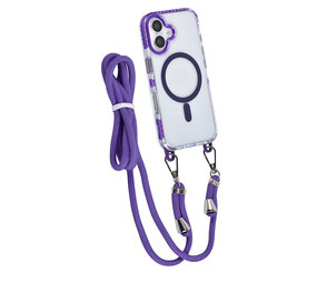 TUNIQ TUNIQ iPhone 16 Back cover coque neck cord -TPU+PC - Violet TUNIQ TUNIQ iPhone 16 Back cover coque neck cord -TPU+PC - Violet