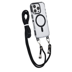 TUNIQ iPhone 16 Pro Back cover coque neck cord -TPU+PC - Noir