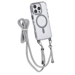 TUNIQ iPhone 16 Pro Back cover coque neck cord -TPU+PC - Gris