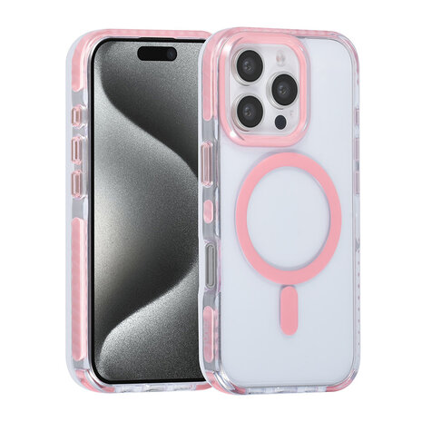 TUNIQ TUNIQ iPhone 16 Pro Back-Cover hul - neck cord -TPU+PC - Rosa TUNIQ TUNIQ iPhone 16 Pro Back-Cover hul - neck cord -TPU+PC - Rosa