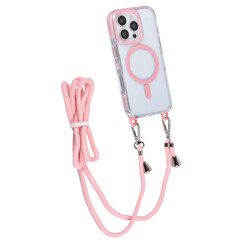 TUNIQ iPhone 16 Pro Back cover coque neck cord -TPU+PC - Rose
