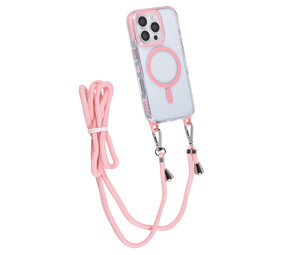 TUNIQ TUNIQ iPhone 16 Pro Back-Cover hul - neck cord -TPU+PC - Rosa TUNIQ TUNIQ iPhone 16 Pro Back-Cover hul - neck cord -TPU+PC - Rosa