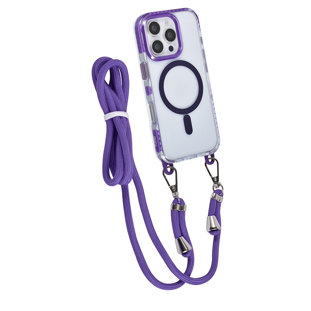 TUNIQ TUNIQ iPhone 16 Pro Back-Cover hul - neck cord -TPU+PC - Lila TUNIQ TUNIQ iPhone 16 Pro Back-Cover hul - neck cord -TPU+PC - Lila