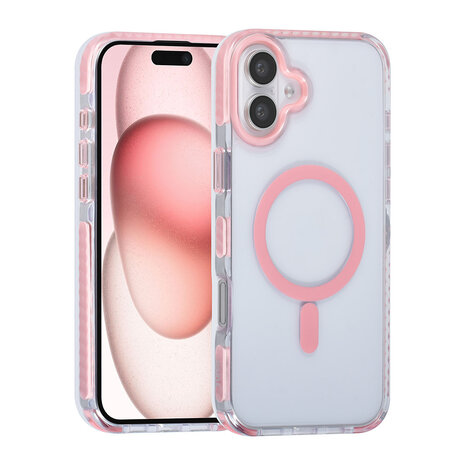 TUNIQ TUNIQ iPhone 16 Plus Backcover hoesje neck cord -TPU+PC - Roze TUNIQ TUNIQ iPhone 16 Plus Backcover hoesje neck cord -TPU+PC - Roze