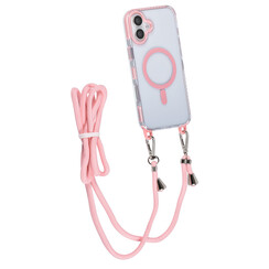 TUNIQ iPhone 16 Plus Backcover hoesje neck cord -TPU+PC - Roze