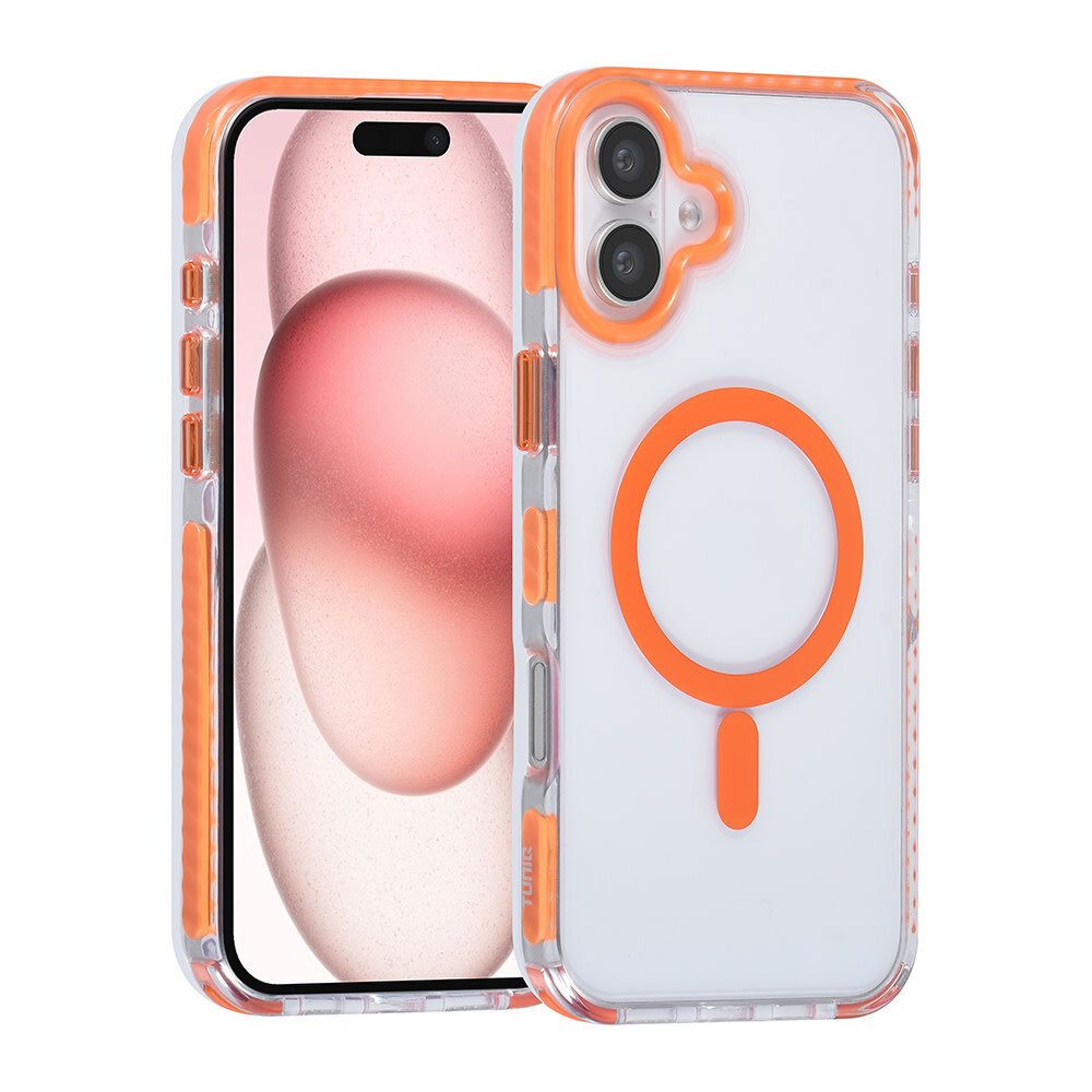 TUNIQ TUNIQ iPhone 16 Plus Back cover coque neck cord -TPU+PC - Orange TUNIQ TUNIQ iPhone 16 Plus Back cover coque neck cord -TPU+PC - Orange
