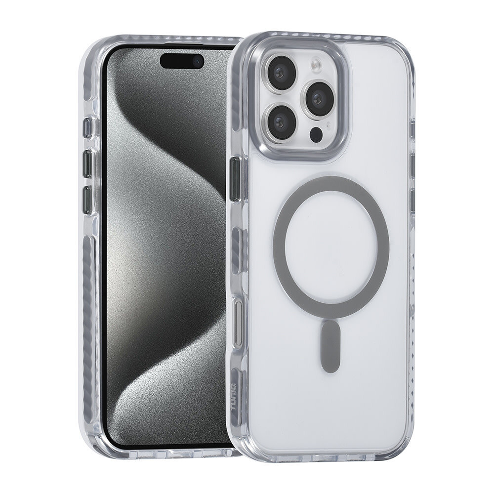 TUNIQ TUNIQ iPhone 16 Pro Max Back cover case - neck cord -TPU+PC - Grey TUNIQ TUNIQ iPhone 16 Pro Max Back cover case - neck cord -TPU+PC - Grey