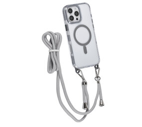 TUNIQ TUNIQ iPhone 16 Pro Max Back cover case - neck cord -TPU+PC - Grey TUNIQ TUNIQ iPhone 16 Pro Max Back cover case - neck cord -TPU+PC - Grey