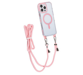 TUNIQ TUNIQ iPhone 16 Pro Max Back cover case - neck cord -TPU+PC - Pink TUNIQ TUNIQ iPhone 16 Pro Max Back cover case - neck cord -TPU+PC - Pink