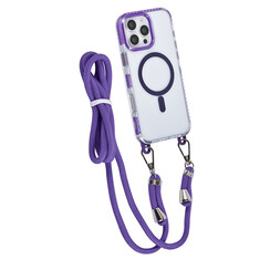 TUNIQ iPhone 16 Pro Max Back cover case - neck cord -TPU+PC - Purple