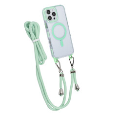TUNIQ iPhone 16 Pro Max Backcover hoesje neck cord -TPU+PC - Groen
