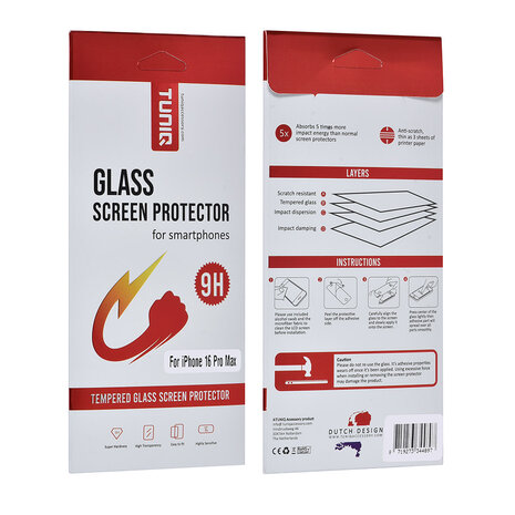 TUNIQ Box of 10 - TUNIQ iPhone 16 Pro Max Protecteur D'écran - Transparent TUNIQ Box of 10 - TUNIQ iPhone 16 Pro Max Protecteur D'écran - Transparent
