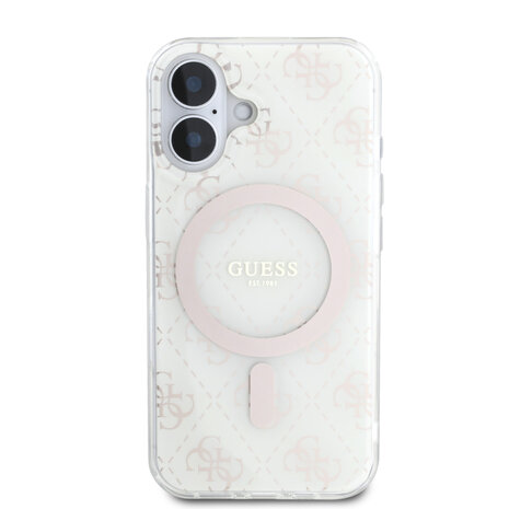 Guess Guess iPhone 16 Back-Cover hul - Magsafe IML g - Weiß Guess Guess iPhone 16 Back-Cover hul - Magsafe IML g - Weiß