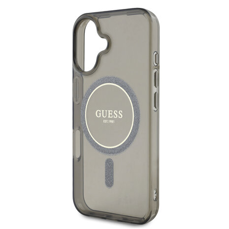 Guess Guess iPhone 16 Back cover case - Magsafe IML glitter - Black Guess Guess iPhone 16 Back cover case - Magsafe IML glitter - Black