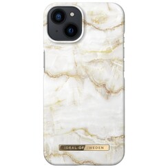 iDeal of Sweden iPhone 15 & 14 & 13 Backcover Case - Golden  Pearl Marble