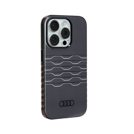 Audi Audi iPhone 15 Pro Backcover hoesje IML case - magsafe - Zwart Audi Audi iPhone 15 Pro Backcover hoesje IML case - magsafe - Zwart