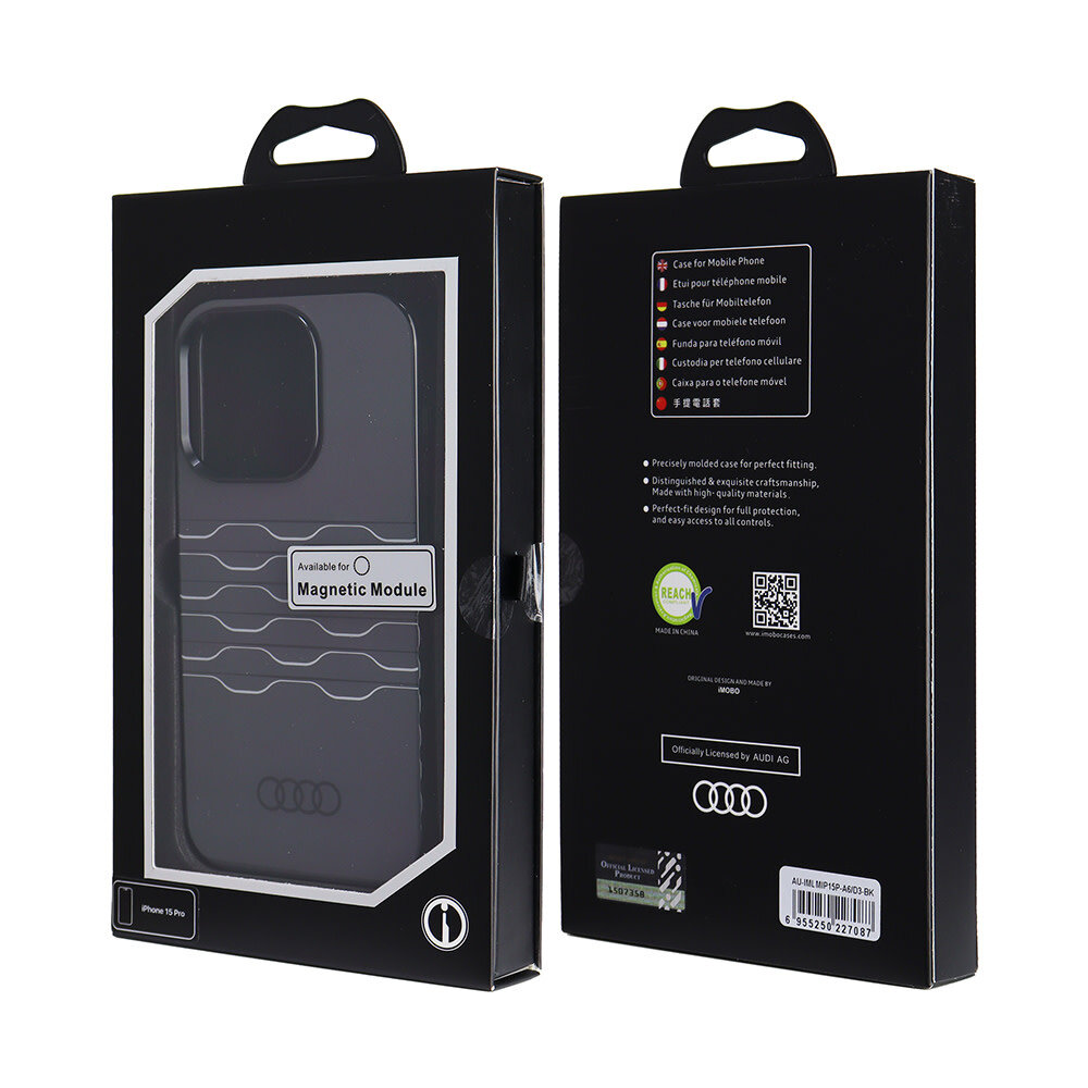 Audi Audi iPhone 15 Pro Back-Cover hul - IML case - magsafe - Schwarz Audi Audi iPhone 15 Pro Back-Cover hul - IML case - magsafe - Schwarz