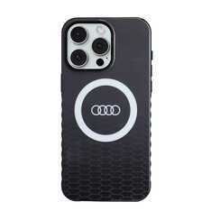 Audi iPhone 15 Pro Max Backcover hoesje IML case - magsafe - Zwart