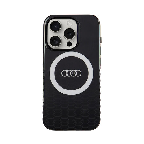 Audi Audi iPhone 15 Pro Back cover case - IML case - magsafe - Black Audi Audi iPhone 15 Pro Back cover case - IML case - magsafe - Black