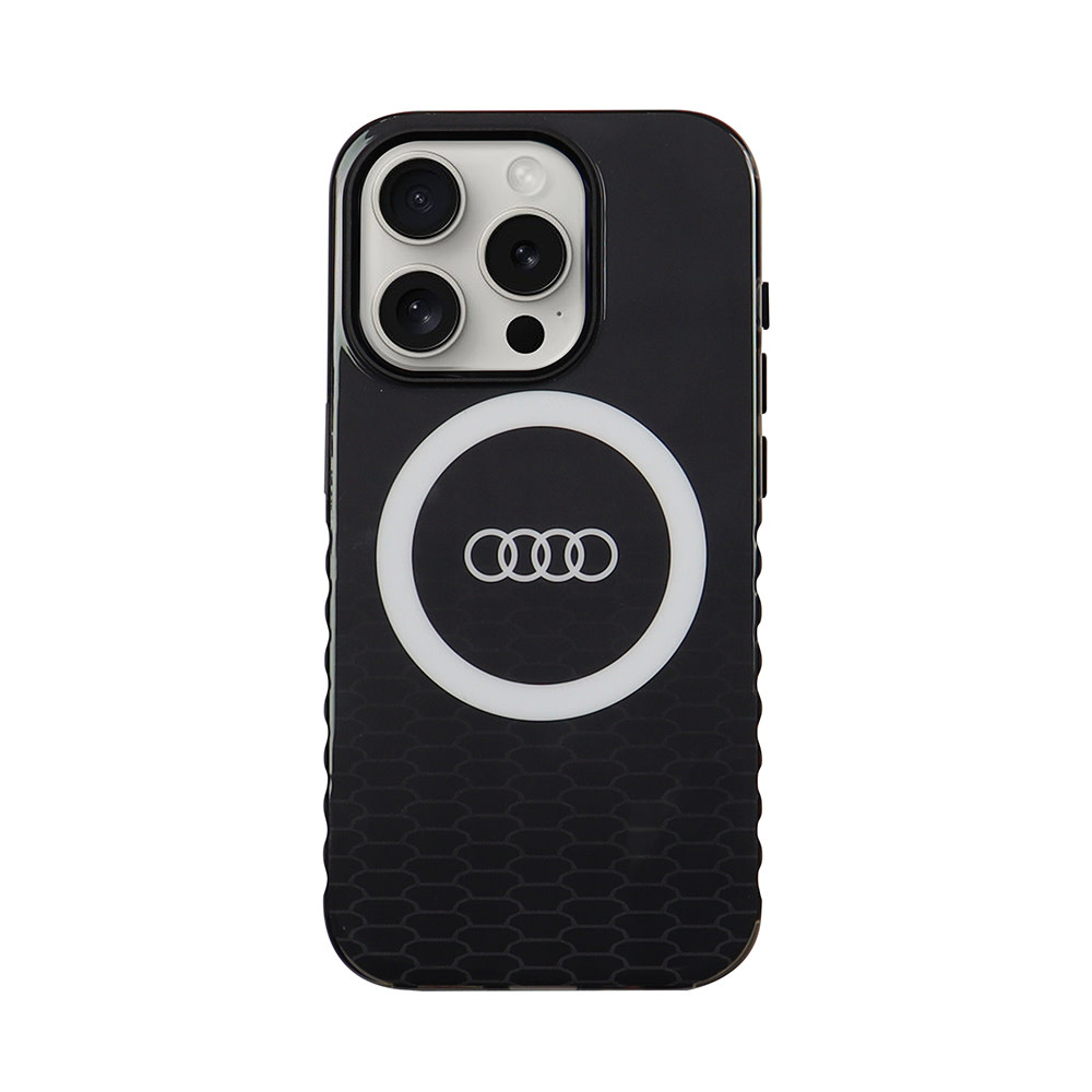 Audi Audi iPhone 15 Pro Backcover hoesje IML case - magsafe - Zwart