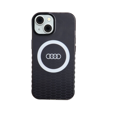 Audi Audi iPhone 15 Backcover hoesje IML case - magsafe - Zwart Audi Audi iPhone 15 Backcover hoesje IML case - magsafe - Zwart