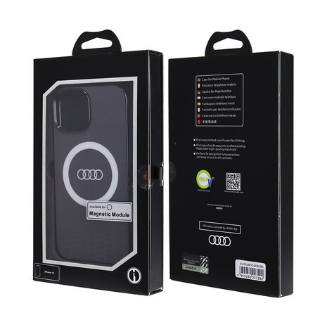 Audi Audi iPhone 15 Back cover coque IML case - magsafe - Noir Audi Audi iPhone 15 Back cover coque IML case - magsafe - Noir