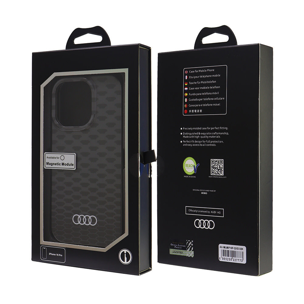 Audi Audi iPhone 16 Pro Backcover hoesje IML case - magsafe - Zwart Audi Audi iPhone 16 Pro Backcover hoesje IML case - magsafe - Zwart