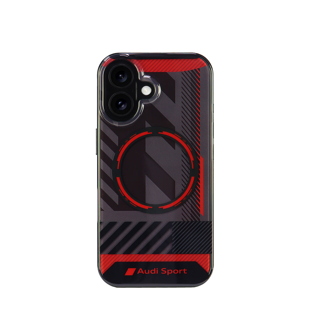 Audi Audi iPhone 16 Backcover hoesje IML case - magsafe - Zwart