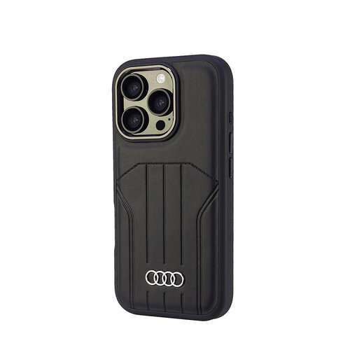 Audi Audi iPhone 16 Pro Back cover case - synthetic leather - magsafe - Black