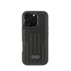 Audi iPhone 16 Pro Back-Cover hul - synthetic leather - magsafe - Schwarz