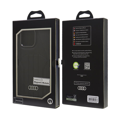 Audi Audi iPhone 16 Pro Back cover coque synthetic leather - magsafe - Noir