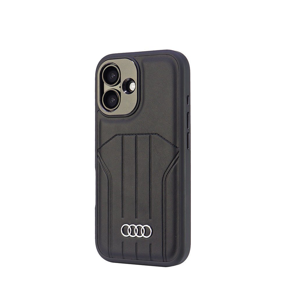 Audi Audi iPhone 16 Backcover hoesje synthetic leather - magsafe - Zwart, foto 3 van 6
