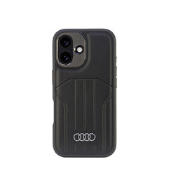 Audi iPhone 16 Backcover hoesje synthetic leather - magsafe - Zwart